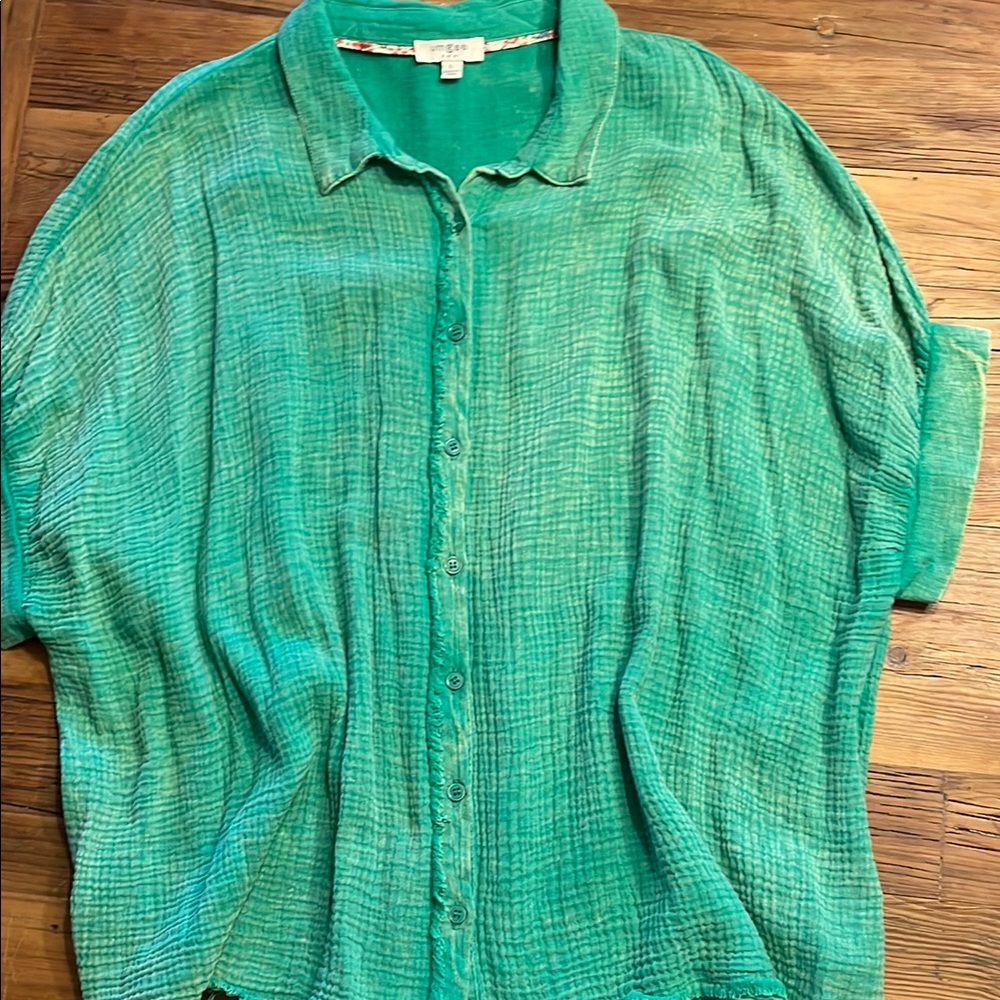 Umgee Green Button Down Shirt